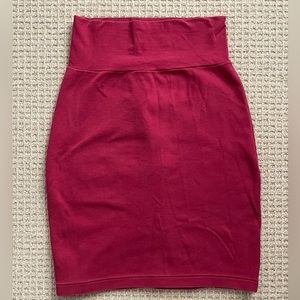 American Apparel Red/Burgundy Pencil Skirt 100% Cotton